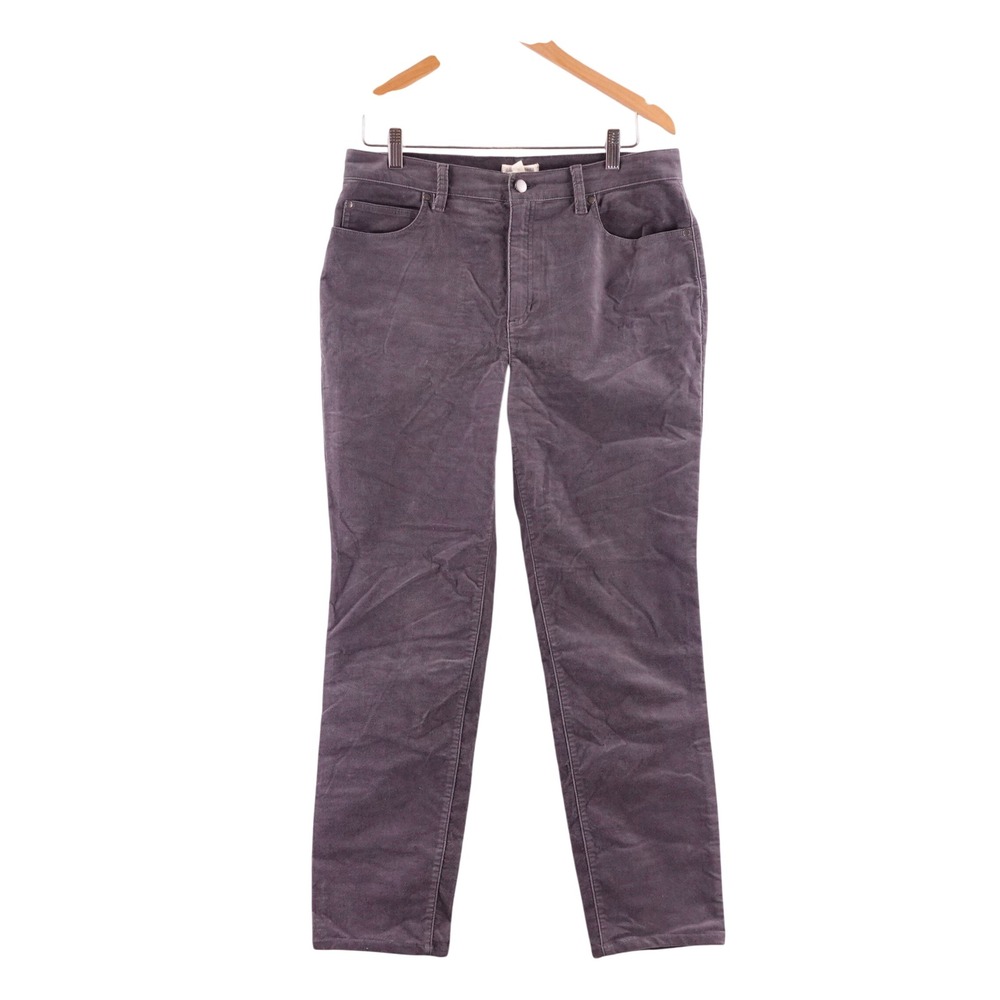 Eileen Fisher Womens Size Medium Gray Organic Cotton Corduroy Straight Leg Pants